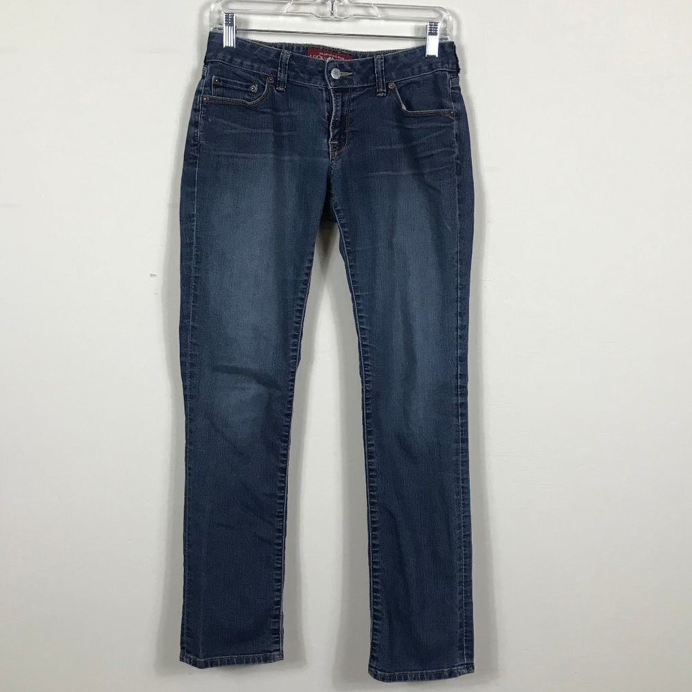 Lucky Brand jeans Lola Straight leg dark wash blue size 26 classic closet staple